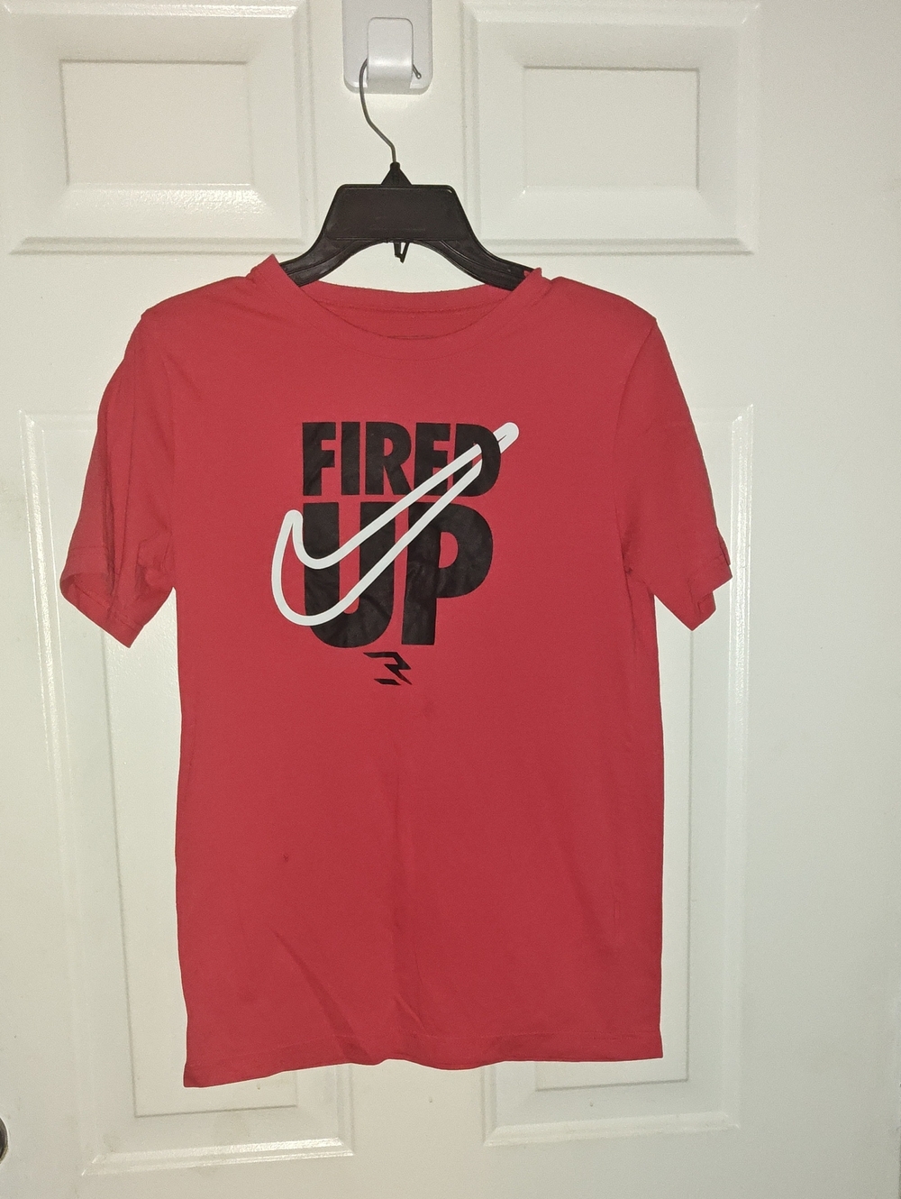 Nike Red 'Fired Up' Graphic Short Sleeve Tee